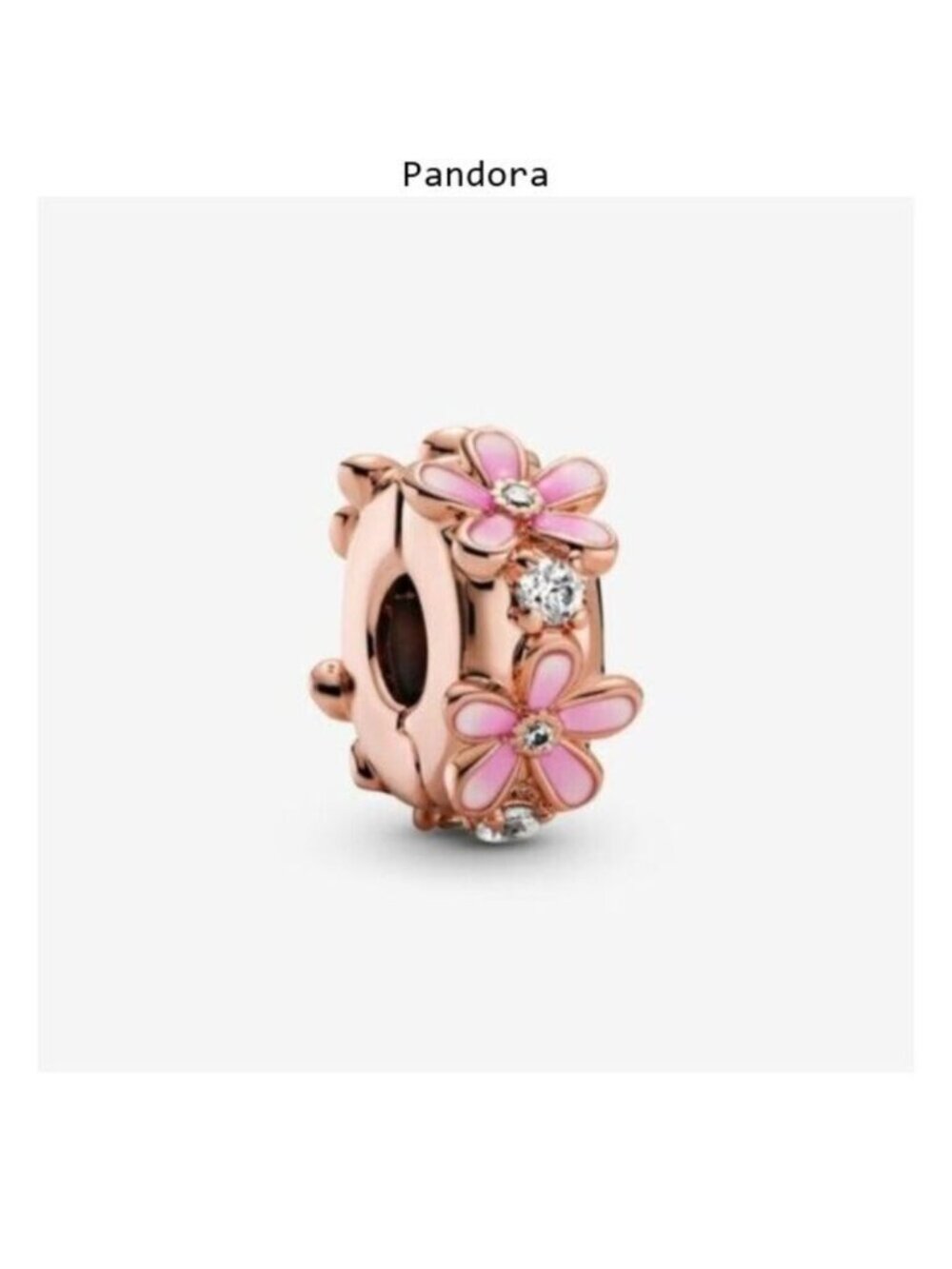 Pandora pink daisy clip-on charm